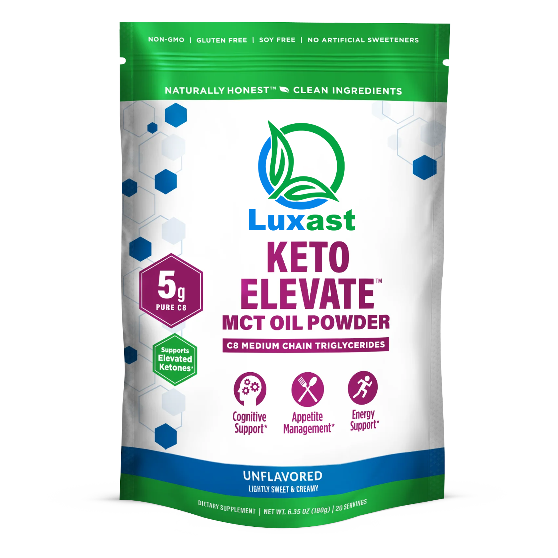 LUXAST™ KETO ELEVATE™ C8 MCT OIL POWDER (3 Delicious Flavors)