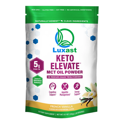 LUXAST™ KETO ELEVATE™ C8 MCT OIL POWDER (3 Delicious Flavors)