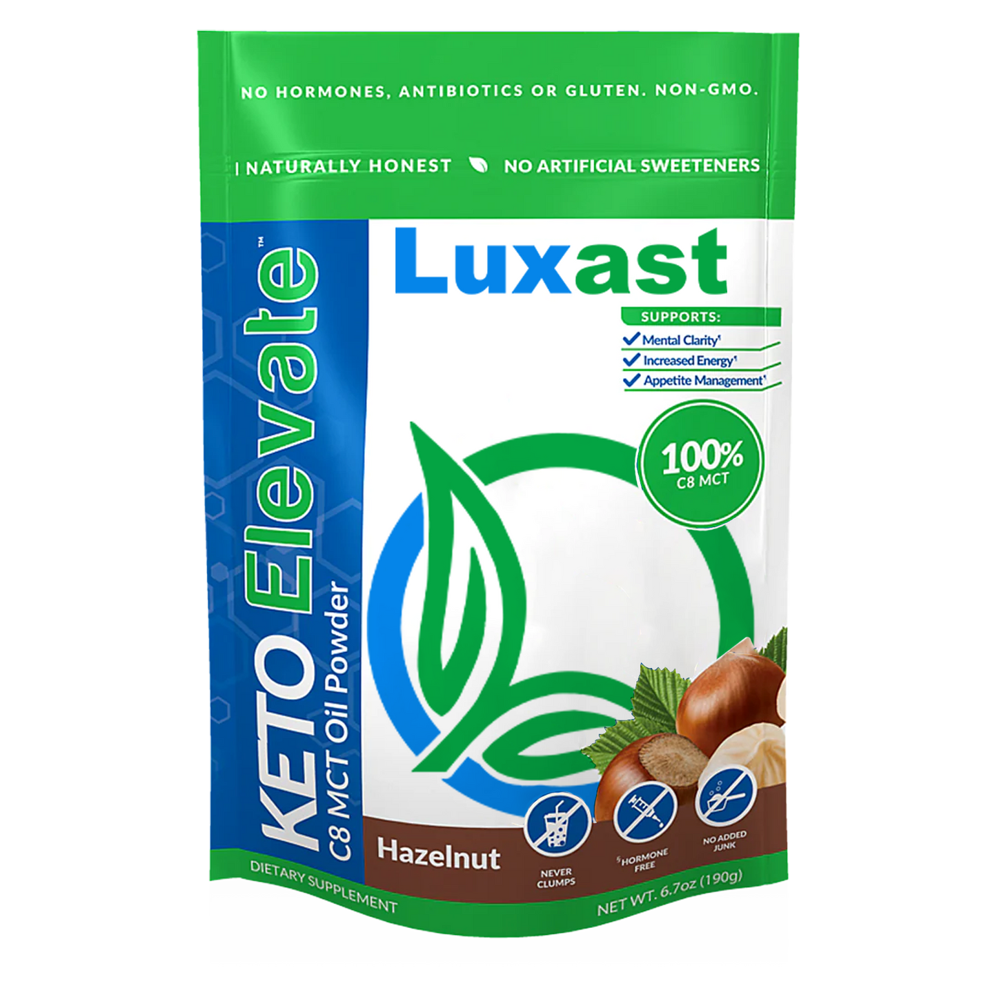 LUXAST™ KETO ELEVATE™ C8 MCT OIL POWDER (3 Delicious Flavors)