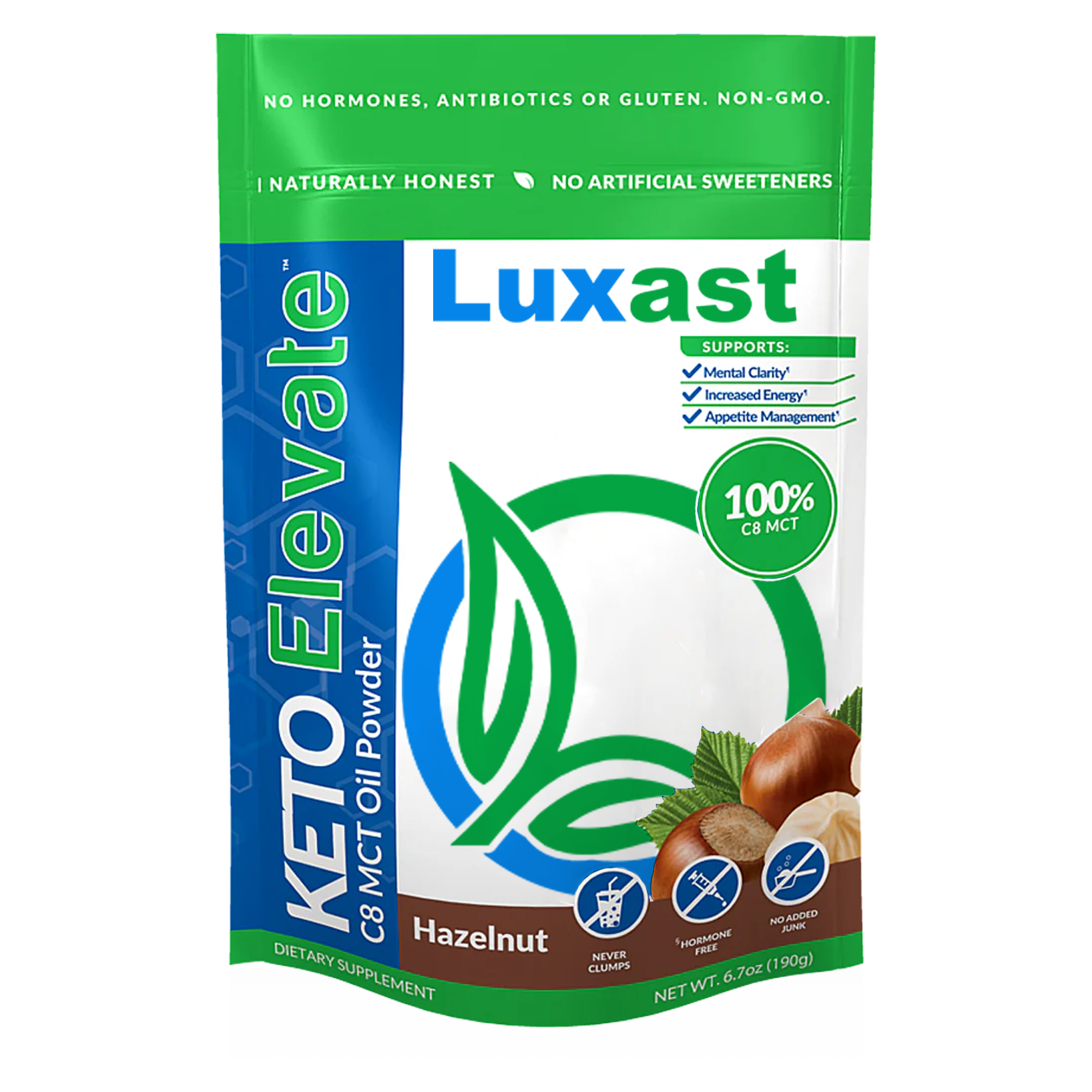 LUXAST™ KETO ELEVATE™ C8 MCT OIL POWDER (3 Delicious Flavors)