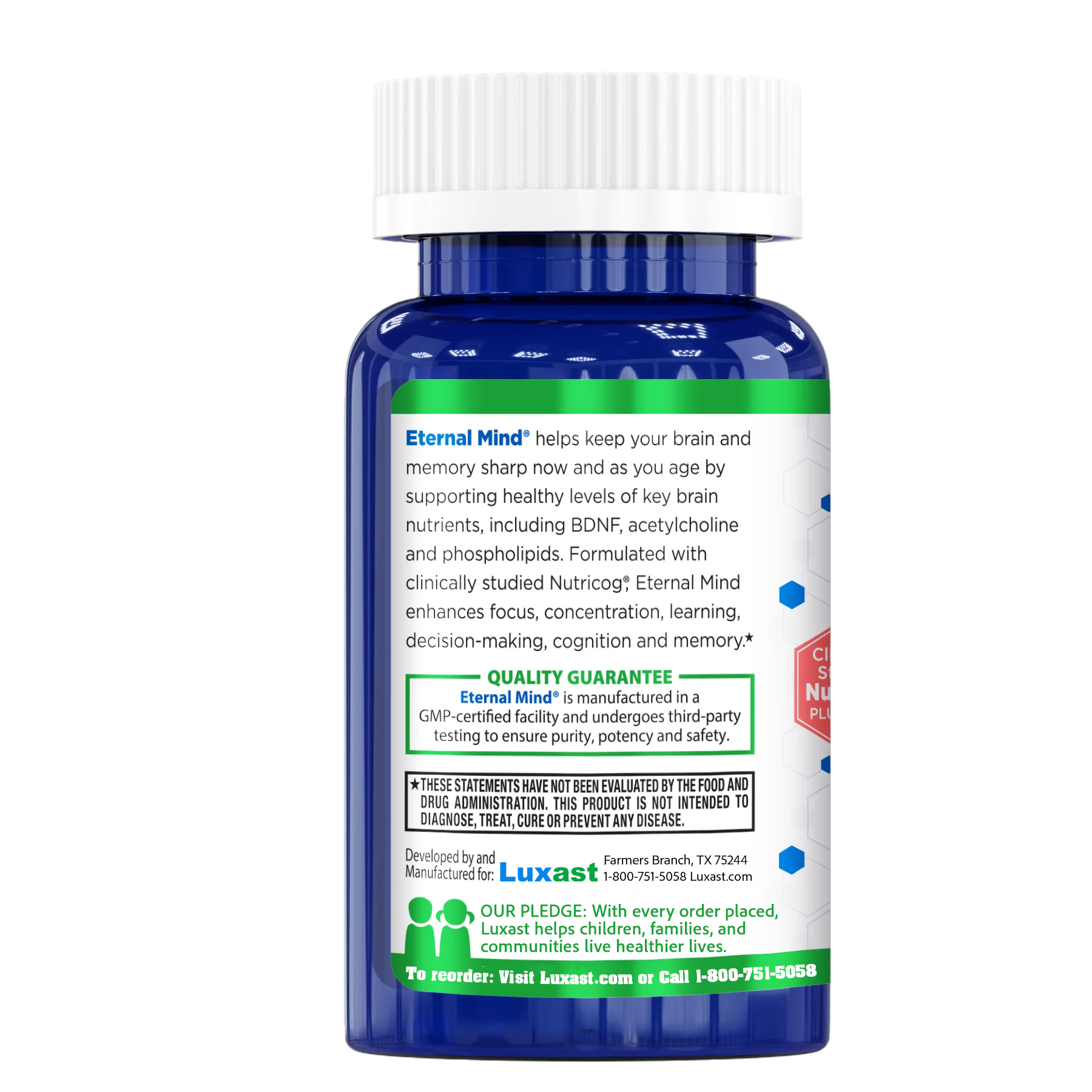LUXAST™ ETERNAL MIND® Brain Health Supplement for Longevity and Cognition